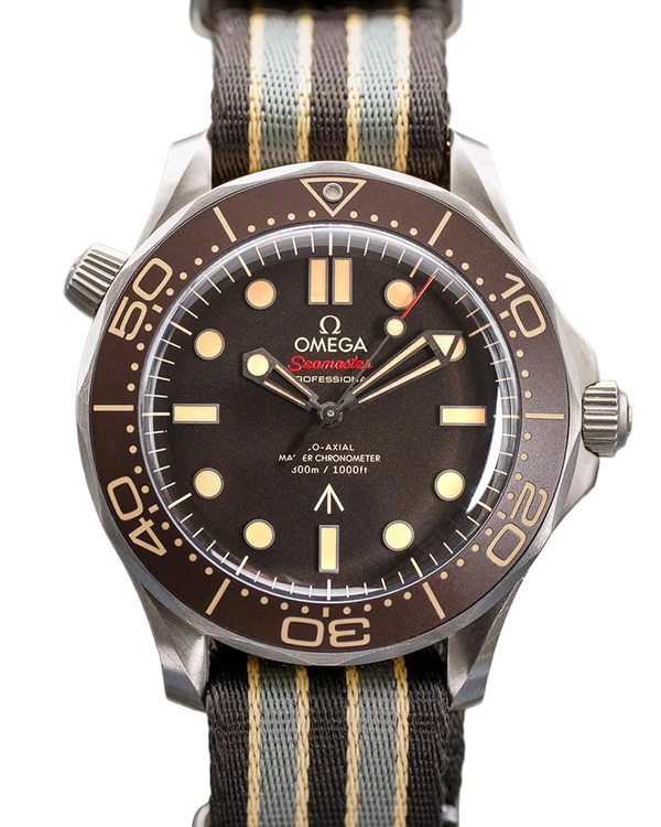 2021 Omega Seamaster Diver 300M 007 Edition "No Time to Die" 42MM Brown Dial Aftermarket Nato Strap (210.92.42.20.01.001)