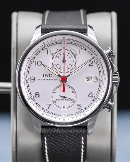 2012 IWC Schaffhausen Portugieser Yacht Club Chronograph 45.4MM Silver Dial Rubber Strap (IW390211)