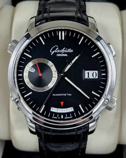 Glashütte Original Senator 42MM Black Dial Leather Bracelet (100-13-02-02-04)