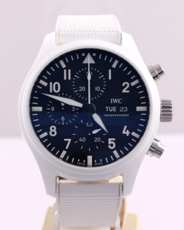 2023 IWC Schaffhausen Pilot Chronograph Top Gun "Lake Tahoe" 44.5MM Black Dial Rubber Strap (IW389105)