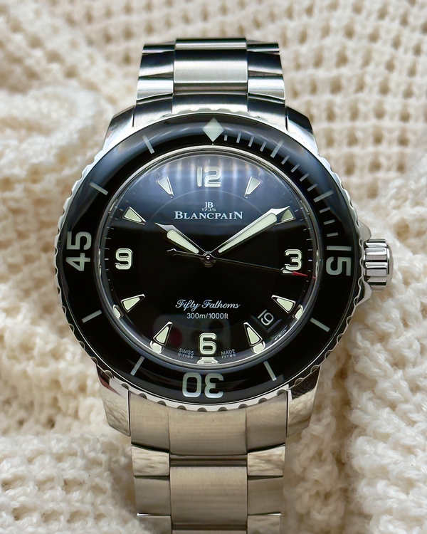 2024 Blancpain Fifty Fathoms 45MM Black Dial Steel Bracelet (5015-1130-71S)