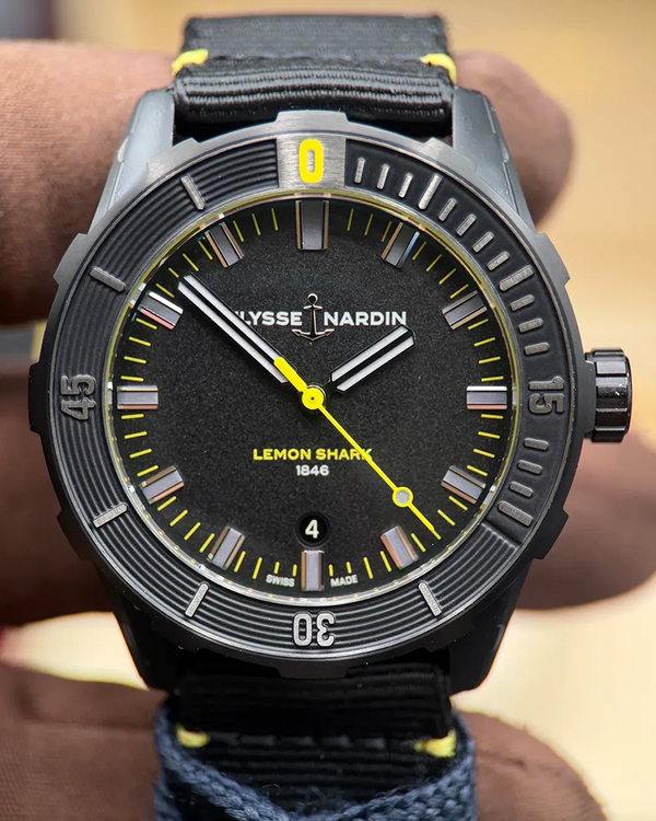 2025 Ulysse Nardin Diver Lemon Shark L.E. 42MM Black Dial Textile Strap (8163-175/92-LEMONSHARK)