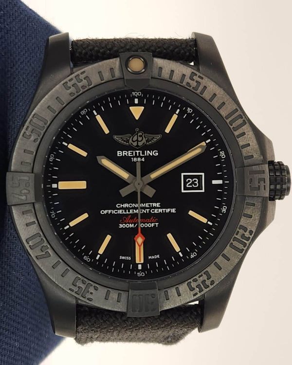 2019 Breitling Avenger Blackbird 48MM Black Dial Textile Strap (V17310)