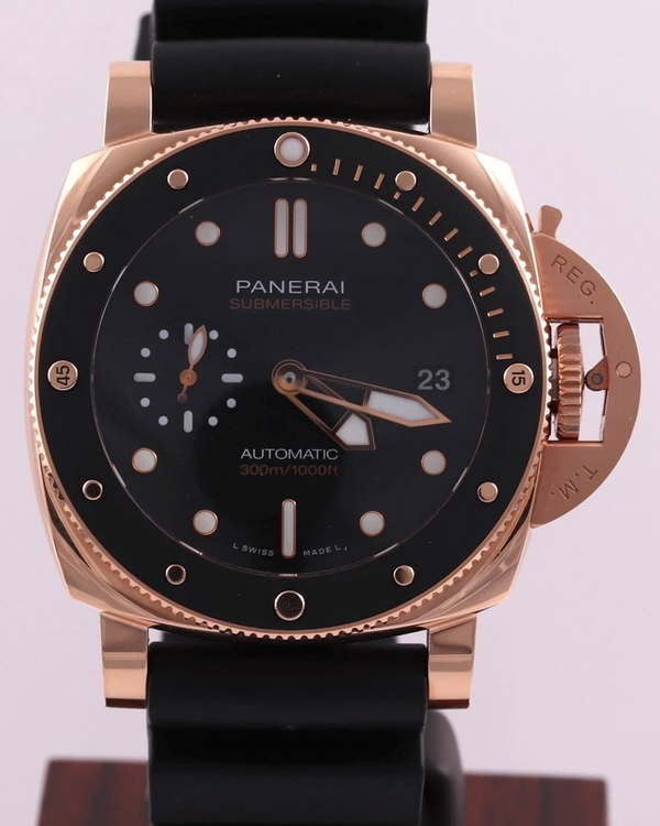 2024 Panerai Submersible 42MM Black Dial Rubber Strap (PAM02164)