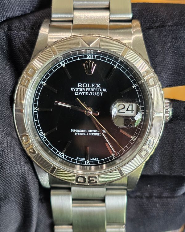 2003 Rolex Datejust Turn-O-Graph 36MM Black Dial Oyster Bracelet (16264)