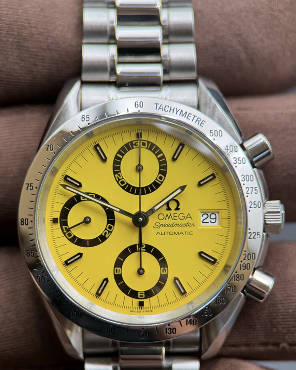 Omega Speedmaster Date "Michael Schumacher" 39MM Yellow Dial Steel Bracelet (3511.12.00)