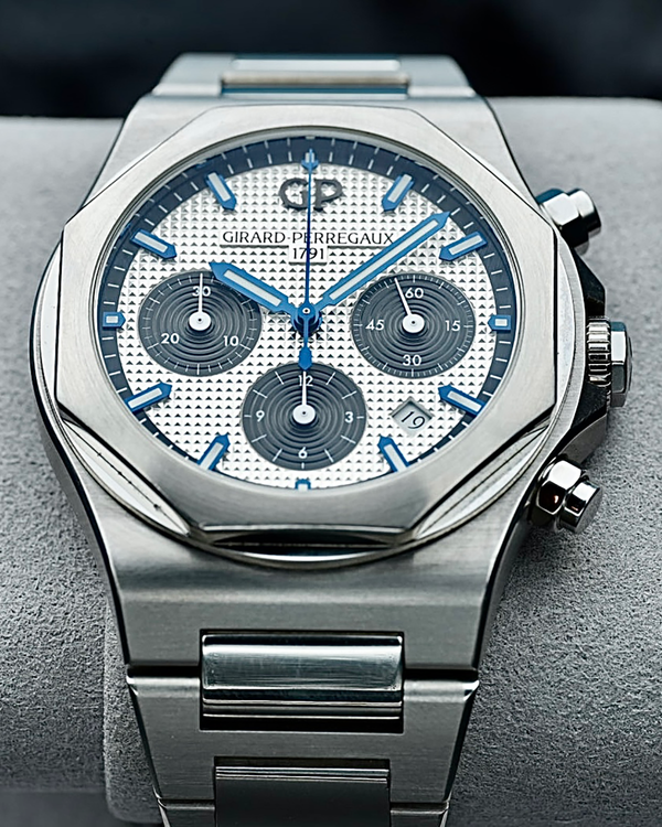 2022 Girard Perregaux Laureato Chronograph 42MM Silver Dial Steel Bracelet (81020-11-131-11A)