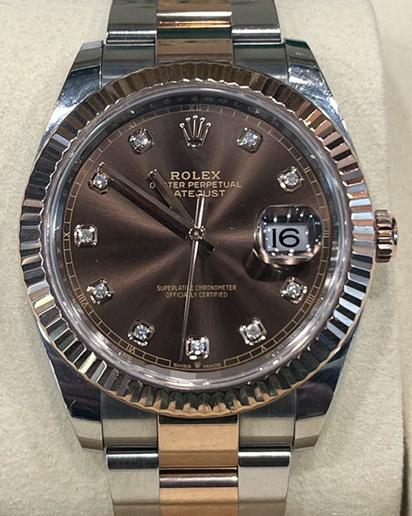2024 Rolex Datejust 41MM Chocolate Dial Two-Tone Oyster Bracelet (126331)