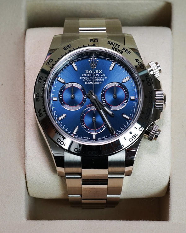 2025 Rolex Cosmograph Daytona 40MM Blue Dial White Gold Oyster Bracelet (126509)