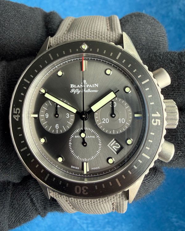 2025 Blancpain Fifty Fathoms Bathyscaphe 43MM Grey Dial Textile Strap (5200-1210-G52A)