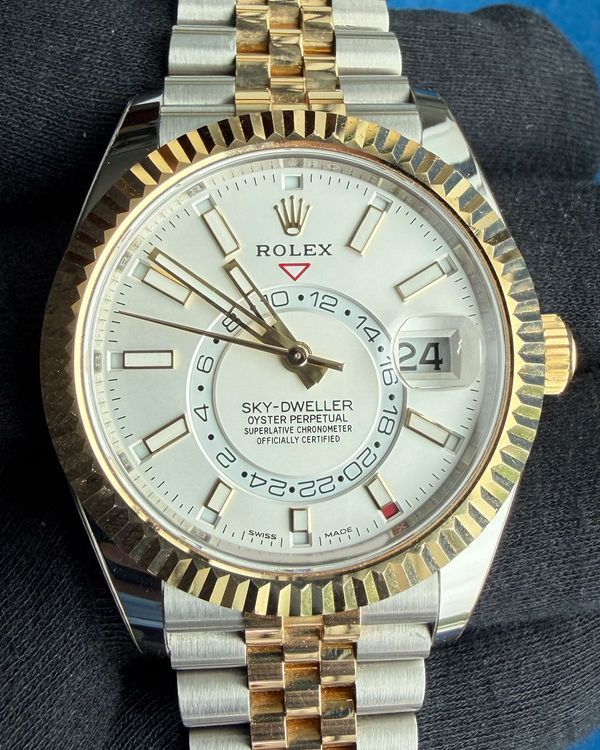 2022 Rolex Sky-Dweller 42MM White Dial Two-Tone Jubilee Bracelet (326933)