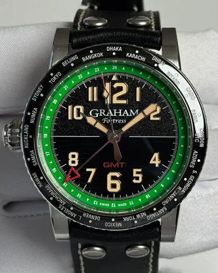 Graham Fortress City GMT L.E. 44MM Black Dial Leather Strap (2FOBC.G04A)