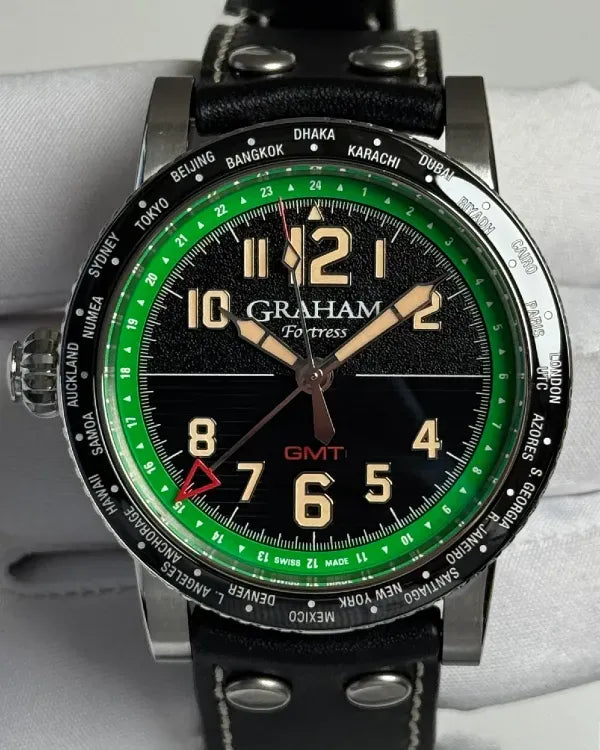 Graham Fortress City GMT L.E. 44MM Black Dial Leather Strap (2FOBC.G04A)