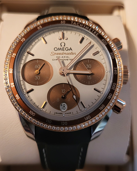 2021 Omega Speedmaster 38MM Cappuccino Dial Leather Strap (324.28.38.50.02.002)
