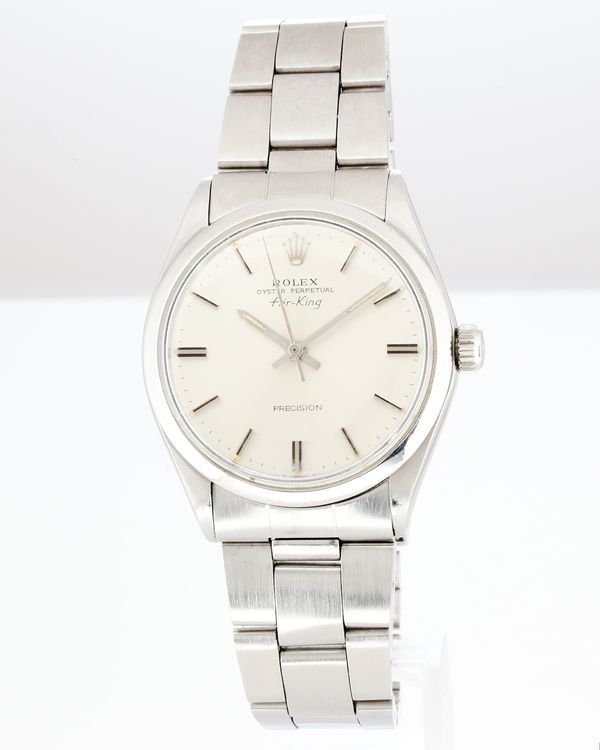 No Reserve - 1971 (2.7 Mill. Serial) Rolex Air-King 34MM Silver Dial Oyster Bracelet (5500)
