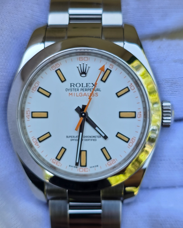 Rolex Milgauss 40MM White Dial Oyster Bracelet (116400)