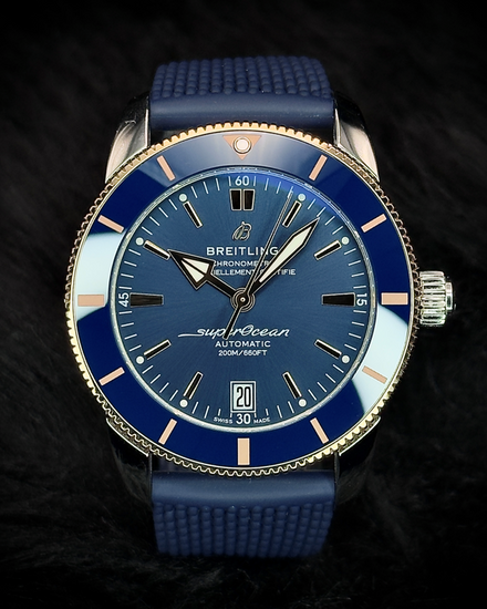 No Reserve - Breitling Superocean Heritage B20 42MM Blue Dial Rubber Strap (UB2010)