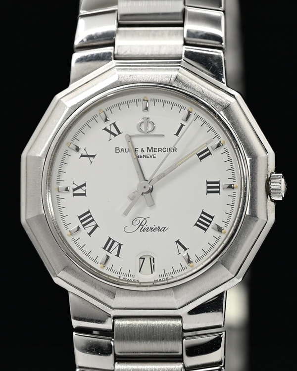 Baume & Mercier Riviera 34MM White Dial Steel Bracelet (5131)