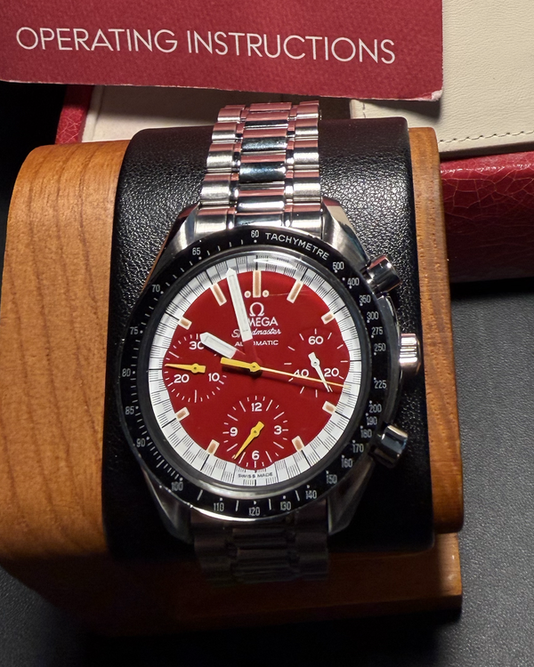 1996 Omega Speedmaster "Michael Schumacher" 39MM Red Dial Steel Bracelet (3510.61.00)