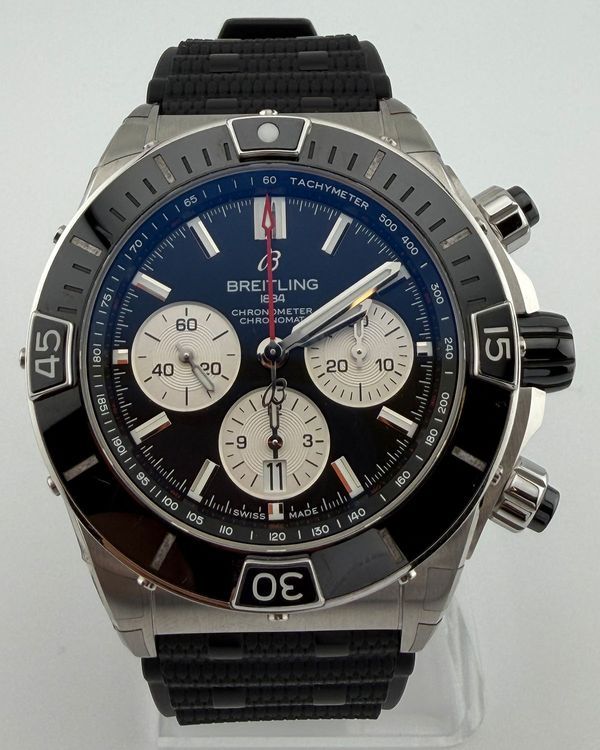 2026 Breitling Super Chronomat B01 44MM Black Dial Rubber Strap (AB0136251B1S1)