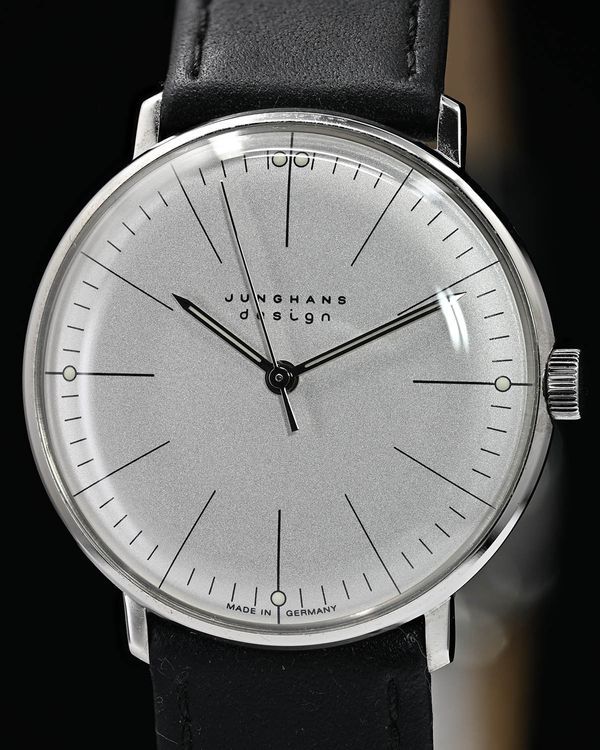 Junghans Max Bill 34.5MM Silver Dial Leather Strap (027/3700.00)