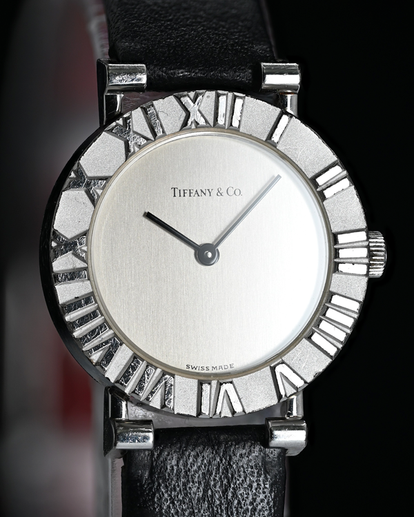 No Reserve - Tiffany & Co. Atlas 24MM Quartz Silver Dial Aftermarket Leather Strap (L0840)