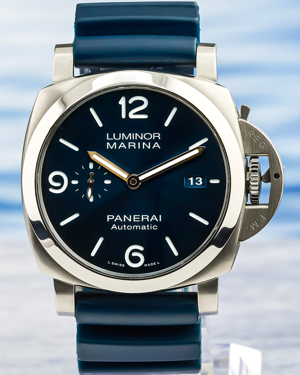 2021 Panerai Luminor Marina 44MM Blue Dial Rubber Strap (PAM01313)