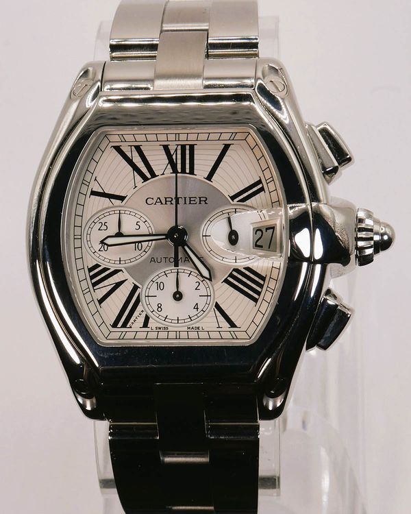No Reserve - Cartier Roadster XL 43MM Silver Dial Steel Bracelet (W62019X6)