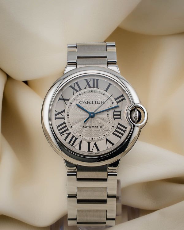No Reserve - 2017 Cartier Ballon Bleu 36MM Silver Dial Steel Bracelet (W6920046)