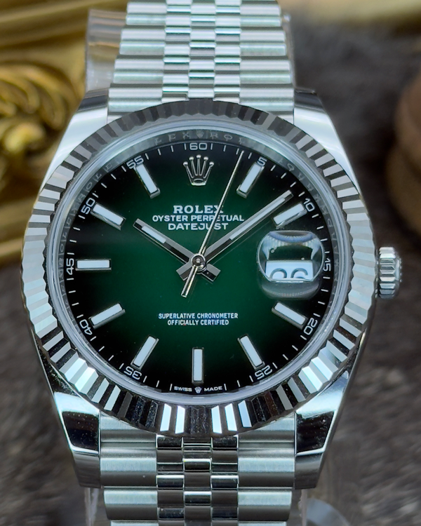 2026 Rolex Datejust 41MM Green "Fumé" Dial Jubilee Bracelet (126334)