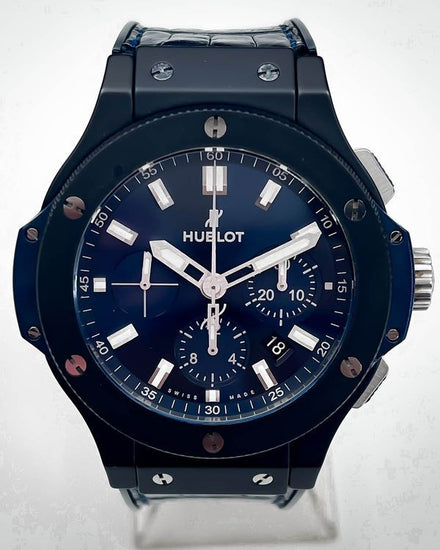 Hublot Big Bang Chronograph 44MM Blue Dial Leather Strap (301.CI.7170.LR)