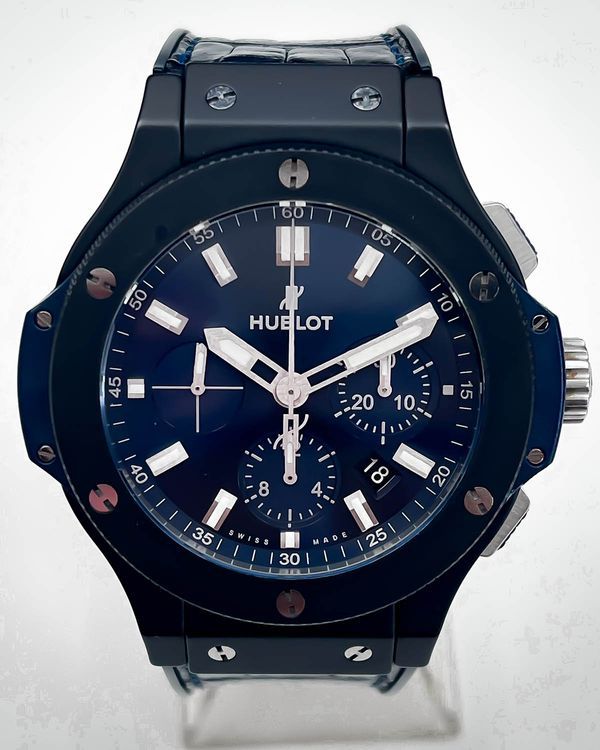 Hublot Big Bang Chronograph 44MM Blue Dial Leather Strap (301.CI.7170.LR)