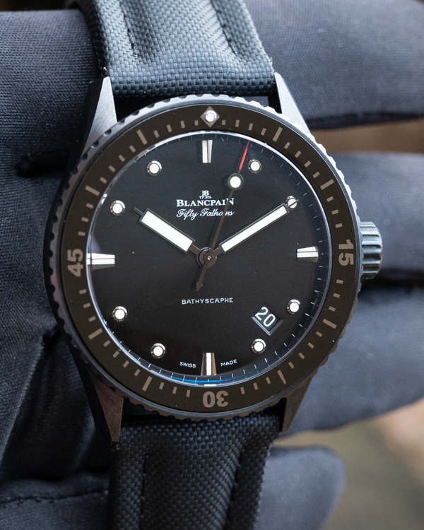 2024 Blancpain Fifty Fathoms Bathyscaphe 43.6MM Black Dial Textile Strap (5000-0130-B52A)