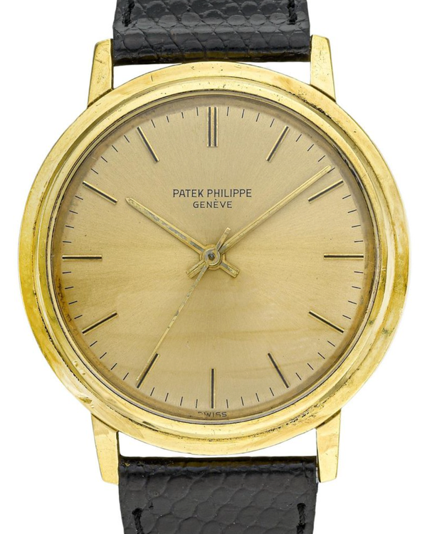 Patek Philippe Calatrava 35MM Champagne Dial Aftermarket Leather Strap (3569)