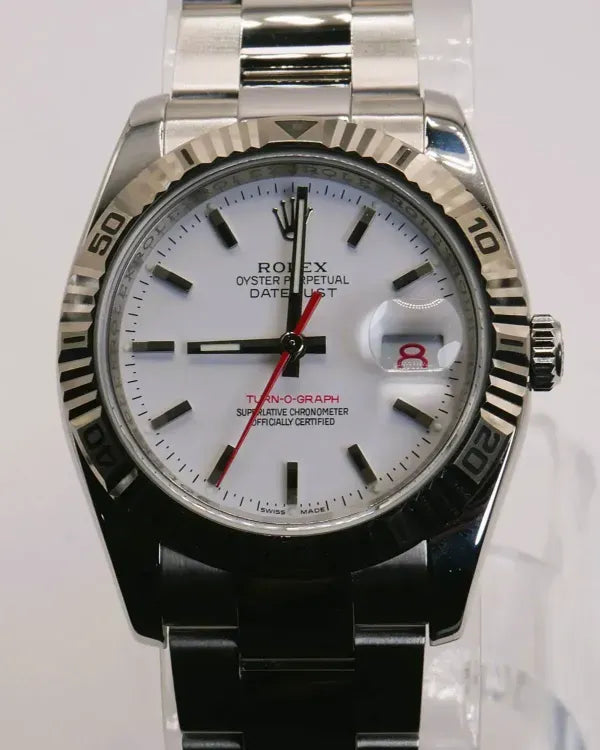 2006 Rolex Datejust Turn-O-Graph 36MM White Dial Oyster Bracelet (116264)