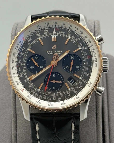 Breitling Navitimer 1 B01 Chronograph 43MM Grey Dial Leather Strap (UB0121)