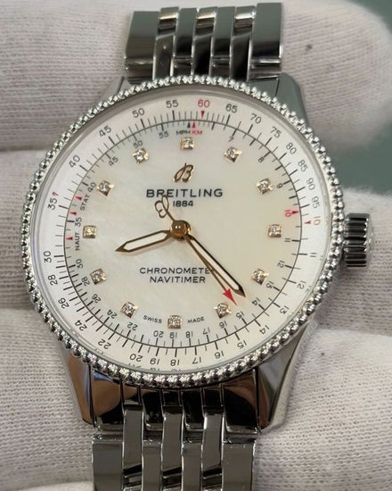 2021 Breitling Navitimer 35MM Mother of Pearl Dial Steel Bracelet (A17395)