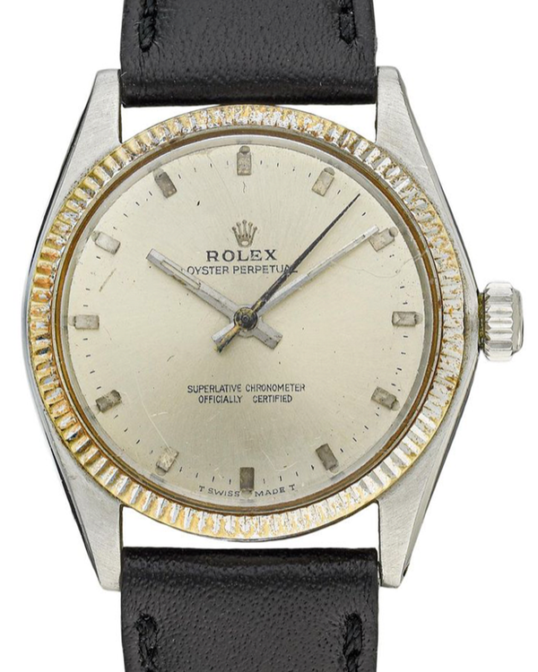 1967 Rolex Oyster Perpetual 31MM Silver Dial Aftermarket Leather Strap (6551)
