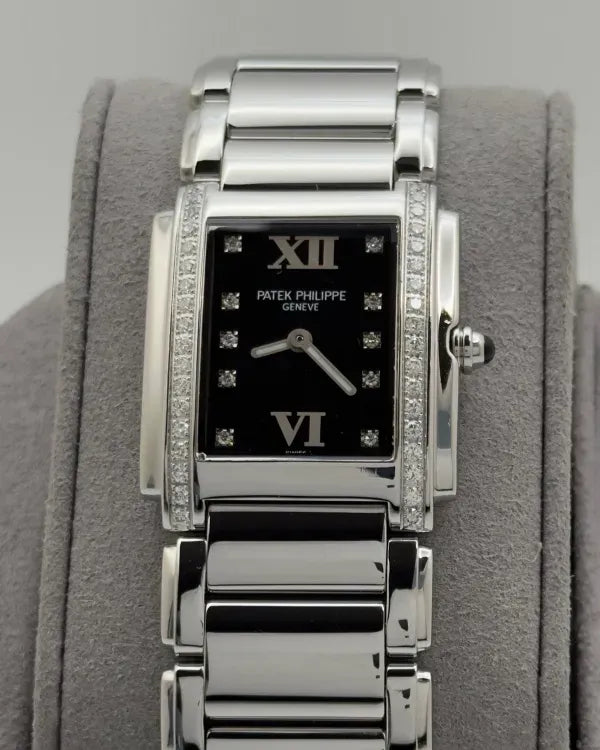 Patek Philippe Twenty-4 25MM Quartz Black Dial Steel Bracelet (4910/10A-010)