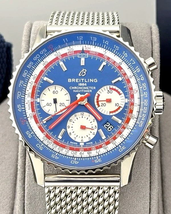 Breitling Navitimer B01 Pan Am 43MM Blue Dial Steel Bracelet (AB0121)