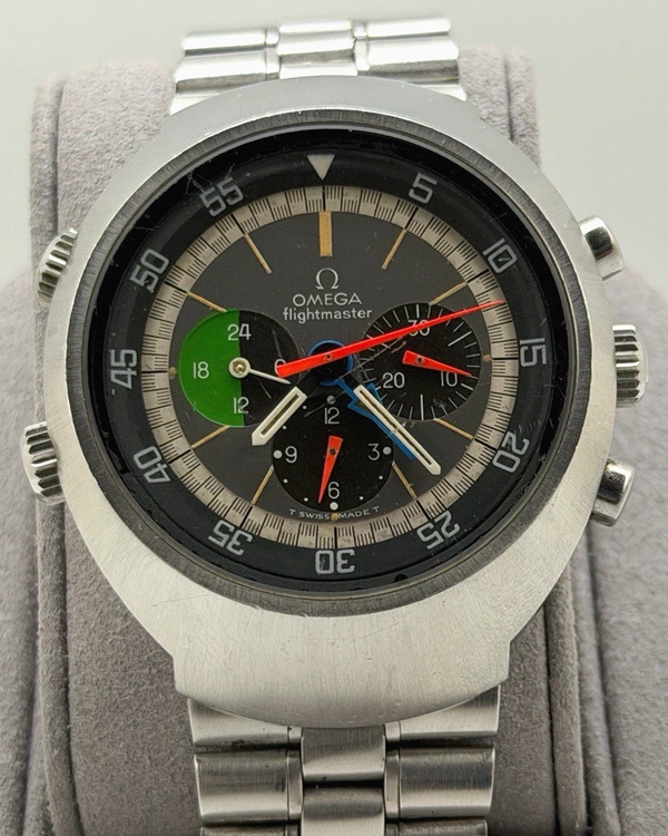 Omega Vintage Flightmaster 43MM Black Dial Steel Bracelet (145.013)