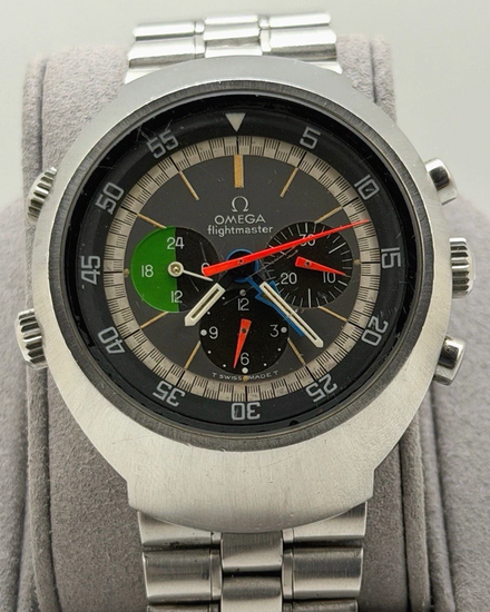 Omega Vintage Flightmaster 43MM Grey Dial Steel Bracelet (145.013)