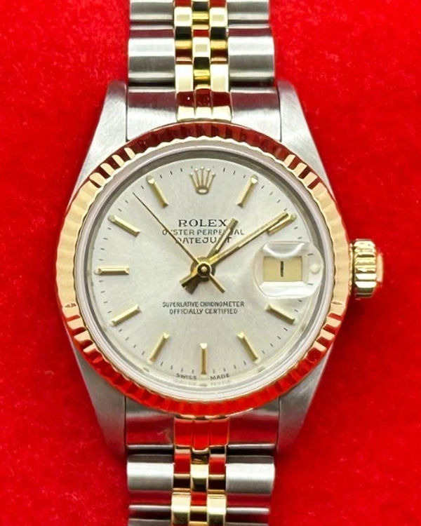 1990 Rolex Lady-Datejust Oyster Perpetual 26MM Silver Dial Two-Tone Jubilee Bracele
