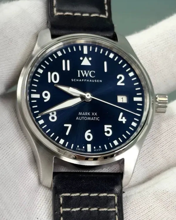 2025 IWC Schaffhausen Pilot Mark XX 40MM Blue Dial Leather Strap (IW328203)