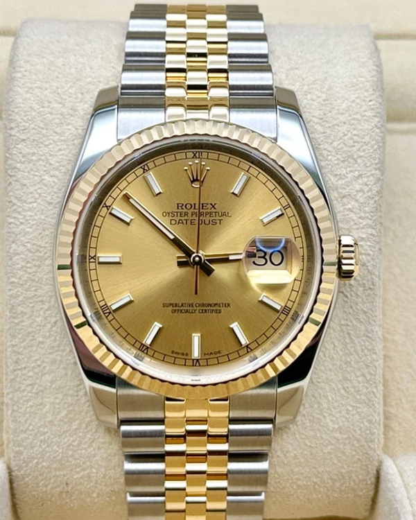 2015 Rolex Datejust 36MM Champagne Dial Two-Tone Jubilee Bracelet (116233)