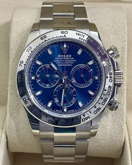 2020 Rolex Cosmograph Daytona 40MM Blue Dial White Gold Oyster Bracelet (116509)