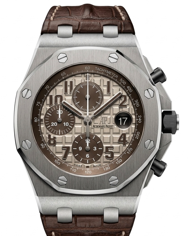 2017 Audemars Piguet Royal Oak Offshore "Safari" 42MM Ivory Dial Leather Strap (26470ST.OO.A801CR.01)