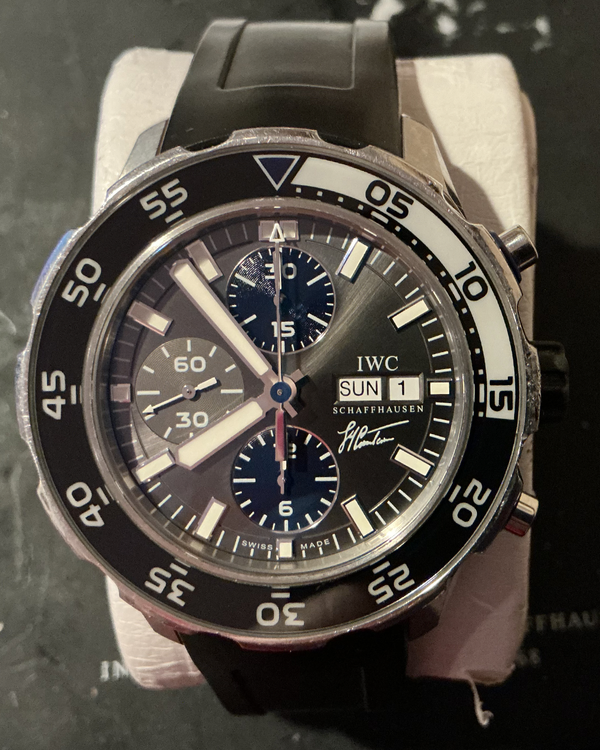 2012 IWC Schaffhausen Aquatimer 44 MM Black Dial Rubber Strap (IW376706)