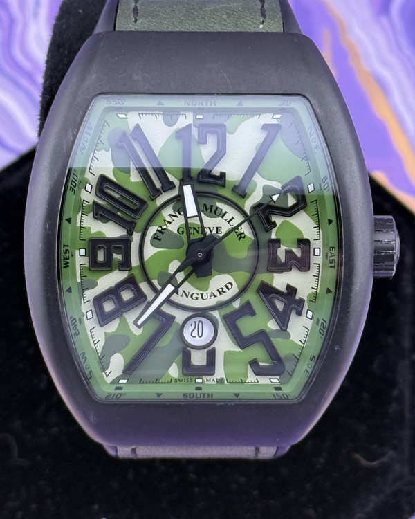 Franck Muller Vanguard 44MM Green Camouflage Dial Textile Strap (V45 SC DT)