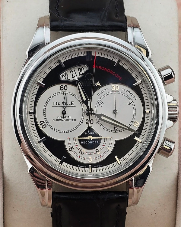Omega De Ville Chronoscope 41MM Black Dial Leather Strap (4850.50.31)